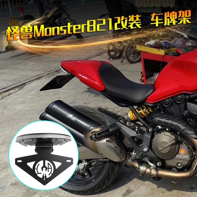 

FOR DUCATI Monster 821 1200 M821 M1200 Motorcycles Foldable Tail Tidy License Plate Holder Turn Signal Lights