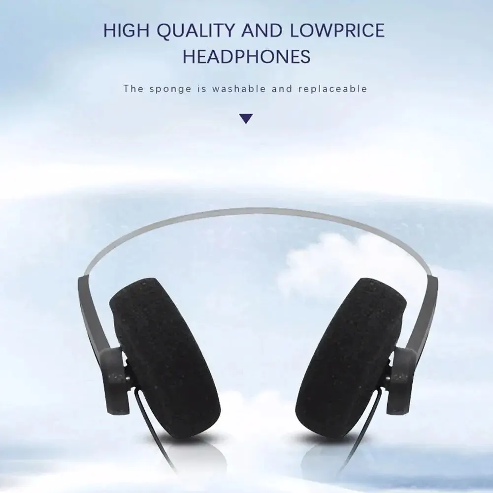 3.5mm Plug Retro Nostalgic Wired Headphones Classic Walkman On-Ear Earphones Portable Stereo Sports Headset Vintage Photo Props