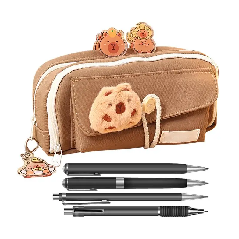 

Large Capacity Capybara Pencil Case Wide Opening Pen Bag Creative Capybara Multi-functional Stationery Storage Pouch