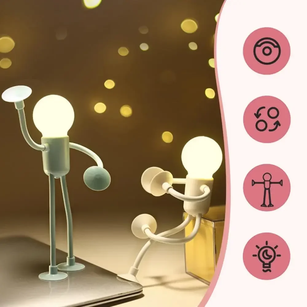 Changeable Shape Funny Sportsman Night Light Button Battery Desk Lamp For Bedroom Bathroom Hallway Kitchen Christmas Decorations