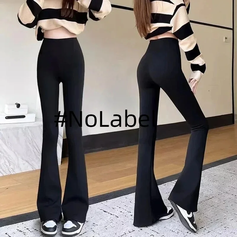 NoneLabelCollection Flare Pants Gothic Sexy Clothing Seamless Leggings Bell-bottomed Pants Y2k Shark Pants Winter High Street