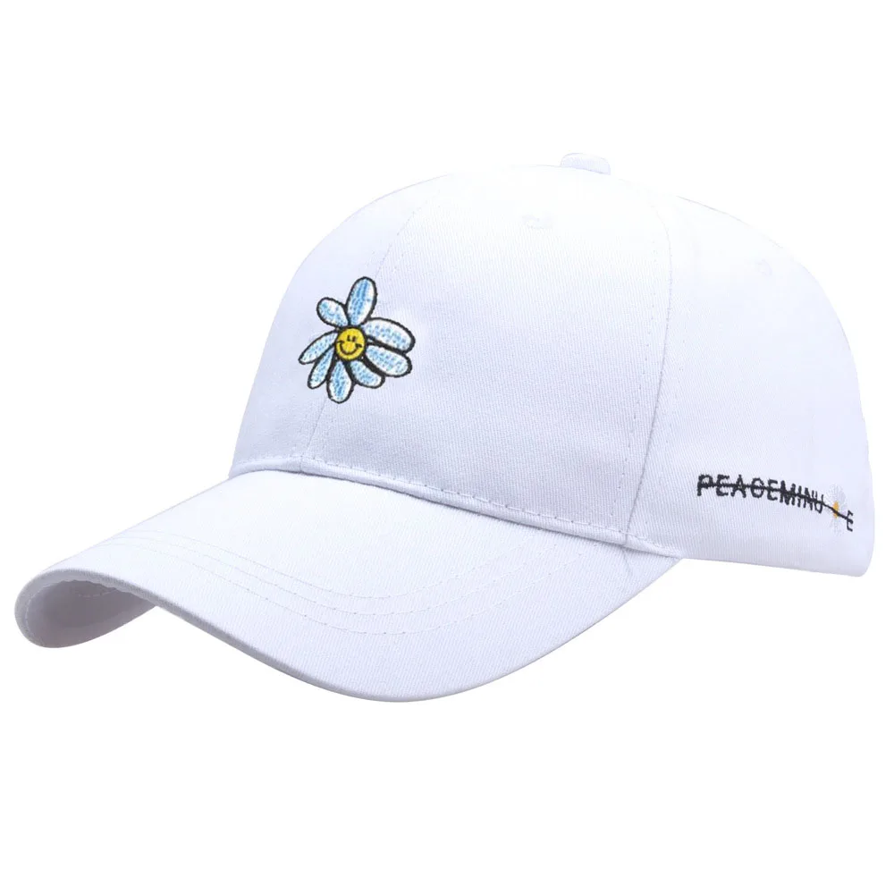 Fashion Baseball Cap for Women Men\'s little Daisy Embroidery Hat Cotton Soft Top Caps Casual Snapback Hats Quan Zhilong GD same