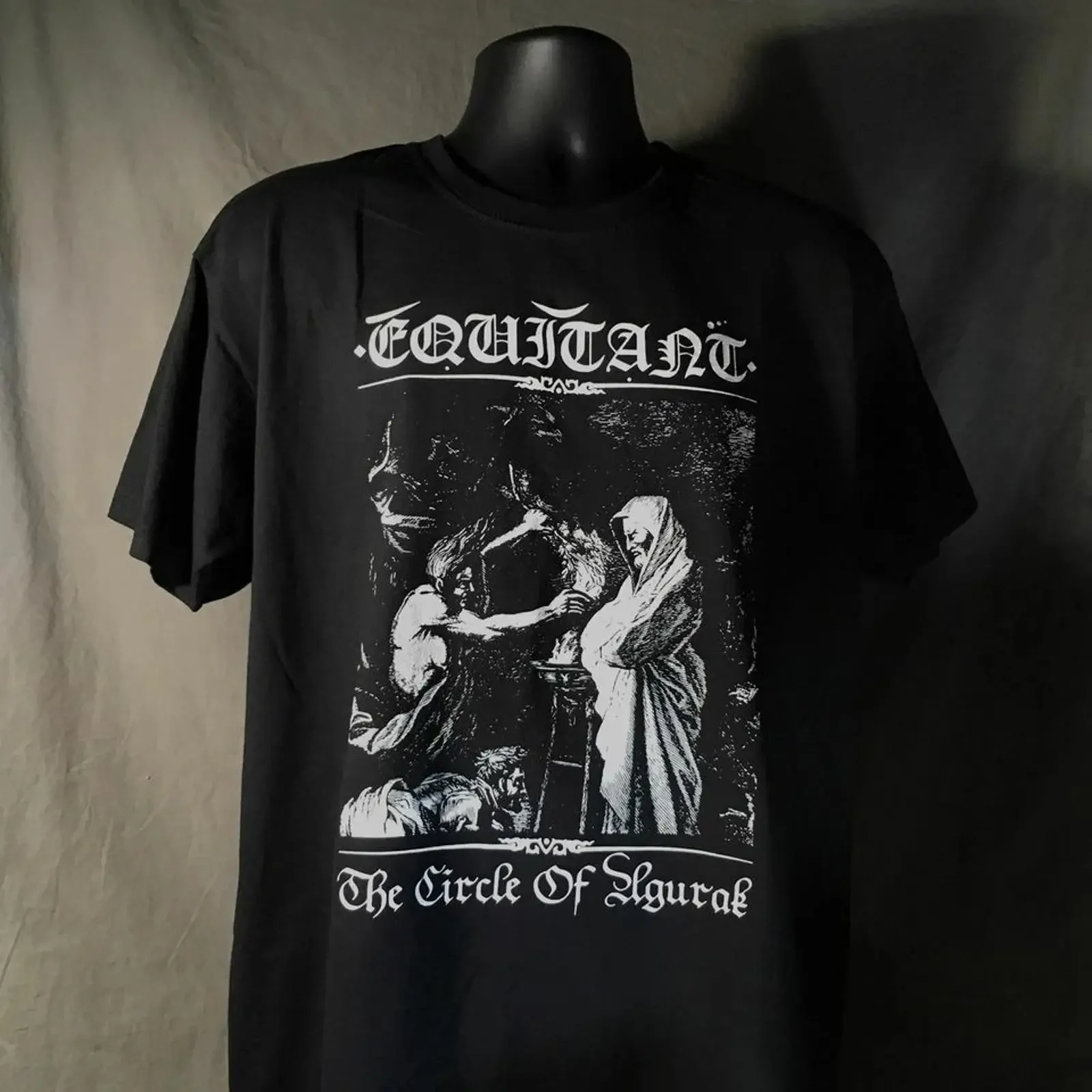 T-shirt EQUITANT THE CIRCLE OF AGURAK ABSU Mortiis Dungeon Synth vintage, tissu extensible délavé, pour un usage quotidien, motif graphique, doux