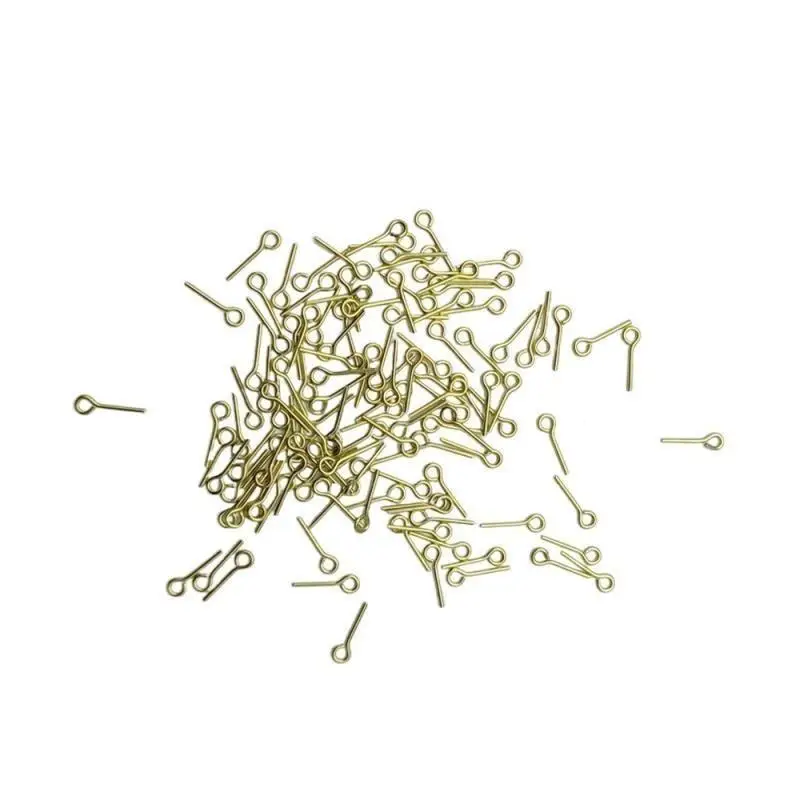50 PCS 9-Shaped 9mm Brass Eye Pins for Model Ship Rigging