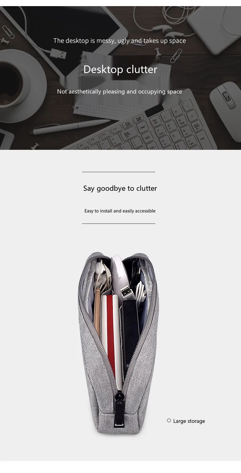 Digitale Gadget-Aufbewahrungstasche Kabel-Organizer für Powerbank, USB-Ladegerät, Kopfhörer – Detail 3