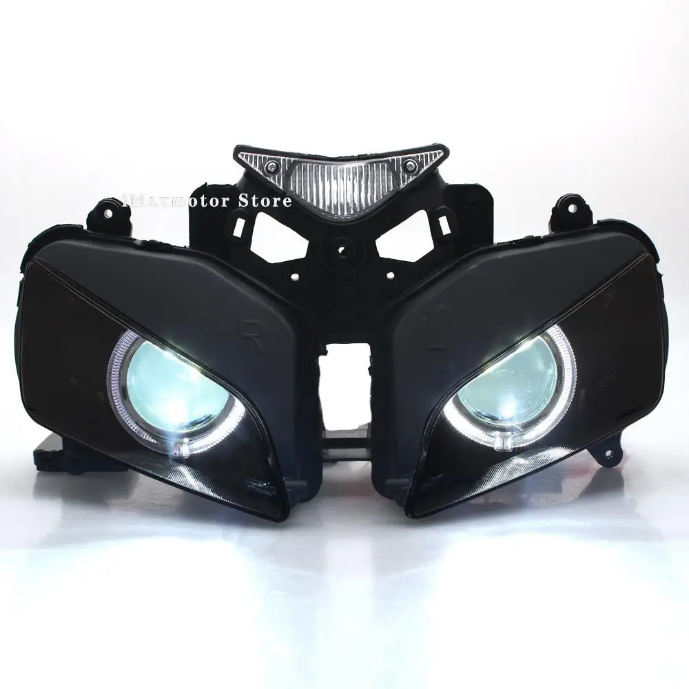 Custom Headlight HID Projector Conversion Assembly LED Angel Eyes  Demon Eyes Headlamp For Honda CBR1000RR CBR1000 RR 2004-2007