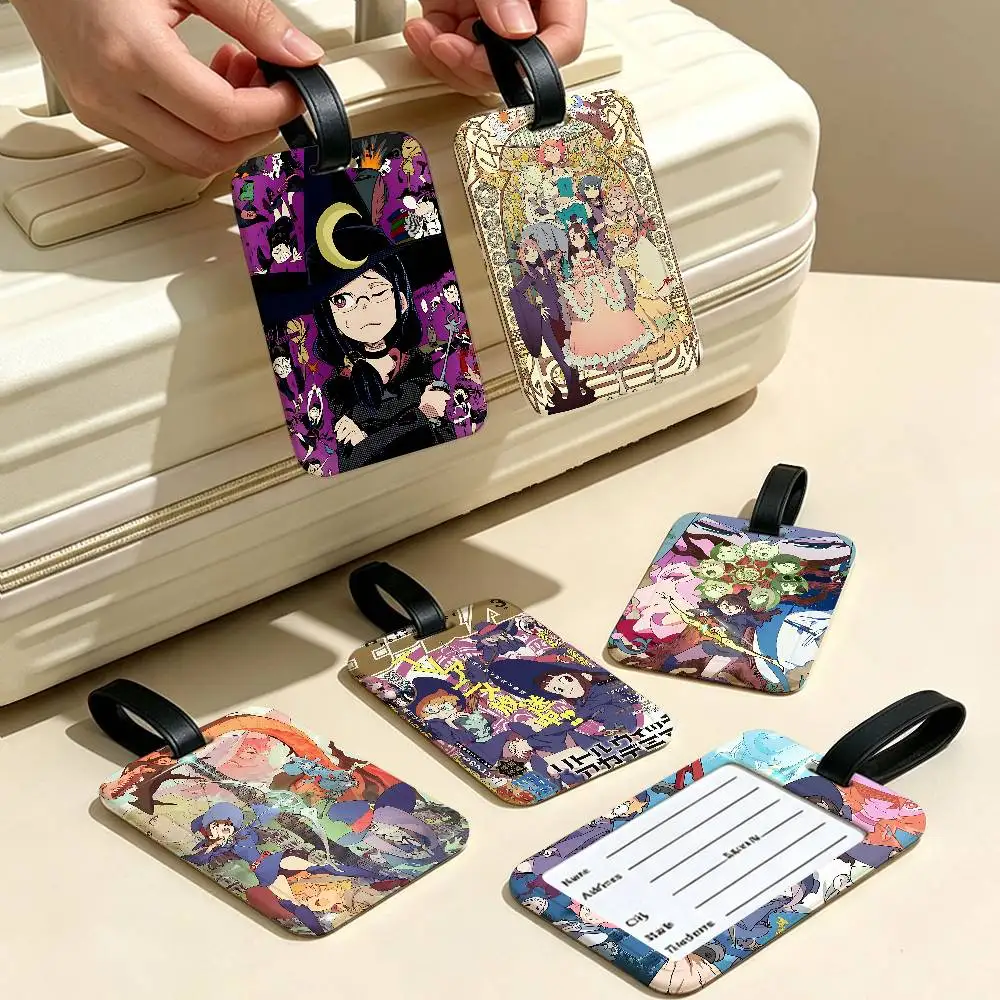 Anime L-Little Witch Academia PVC Anti lost Luggage Identifier Tag Removable Information Card Holder Travel Baggage Tag