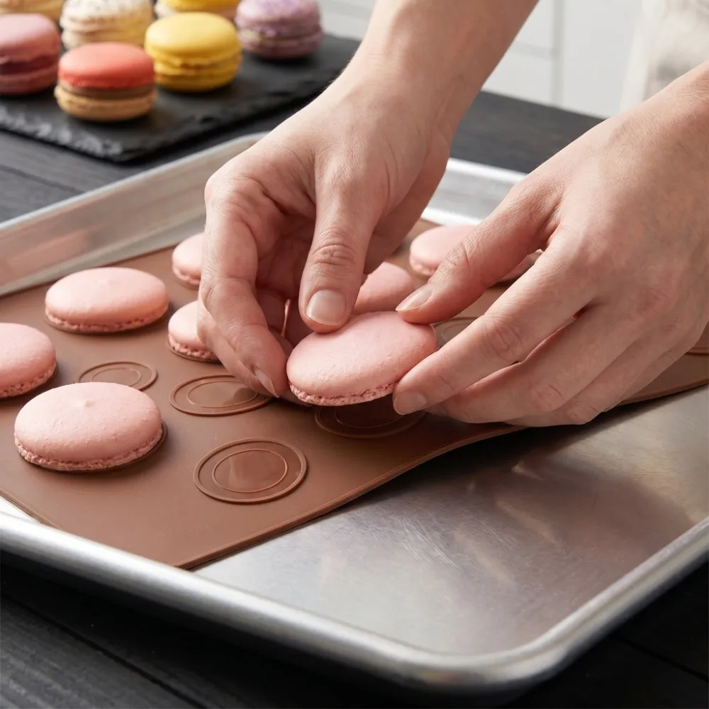 Professional Silicone Sheet Silicone Macaron Mat 48 Holes Food-Grade Macaron Pad Non-Stick Baking Mat Cookies Pastry Making