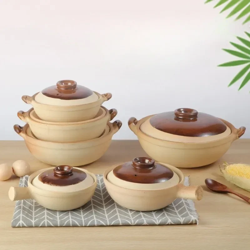 

500ml 800ml Chaoshan Chaozhou Casserole Rice Noodle Casserole Porridge Pottery Pot With Handle Clay Pot