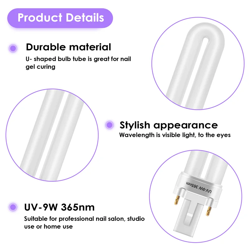 

9W Nail Uv Machine 365Nm Lamp Bulb Tube CNIM Hot