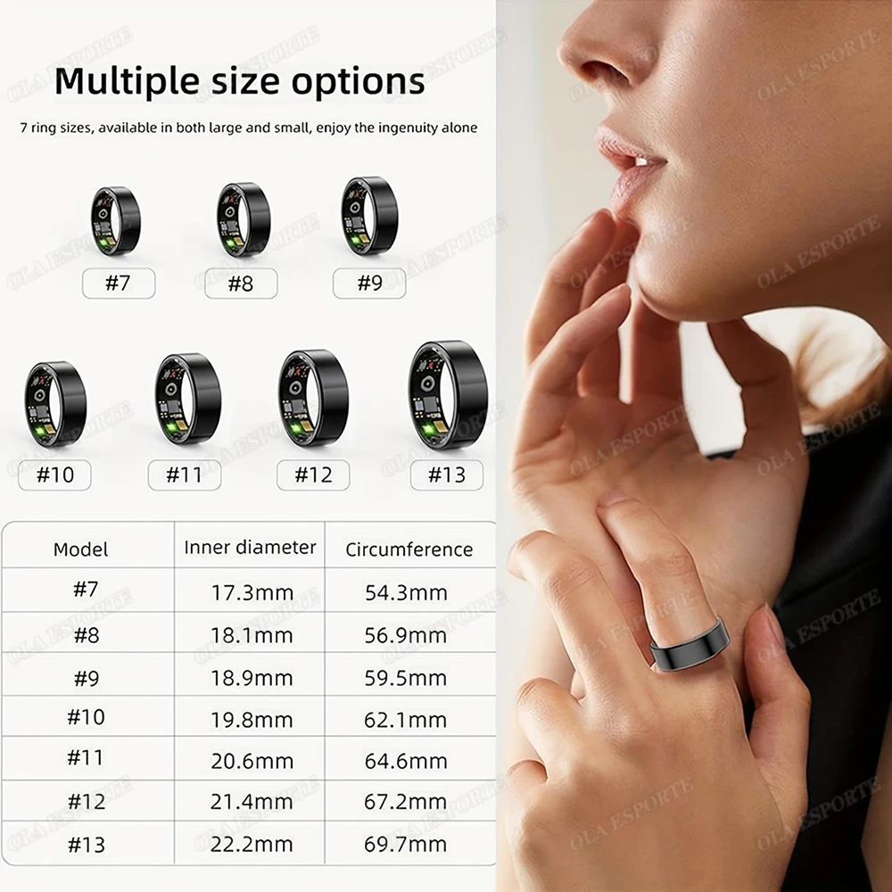 For Xiaomi Smart Ring Multifunctional Rings Bluetooth Health Monitoring Sleep Monitor Heart Rate Waterproof Men Women Smart Ring