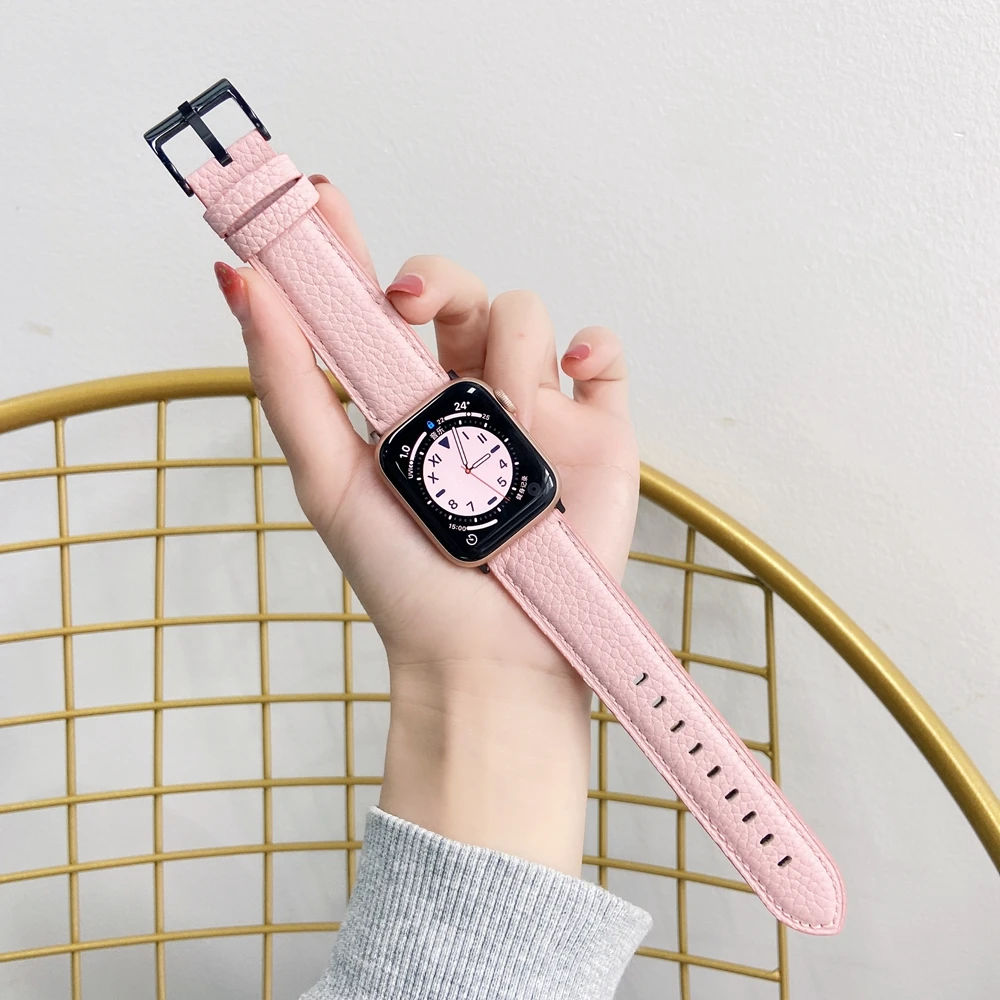 Gorący sprzedawanie 100% prawdziwej skóry pętli dla pasek do Apple Watch 41mm 45mm 1 2 3 4 5 6 7 dla iwatch 40mm 44mm bransoletka z paskiem 38mm 42mm