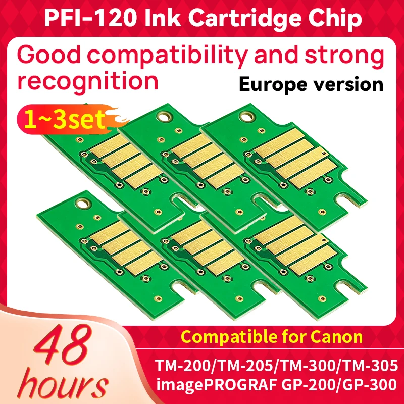 1~3set PFI-120 PFI120 Cartridge Chip For Canon imagePROGRAF TM-200 TM200 TM-205 TM-300 TM-305 TM300 TM305 Printer Chips