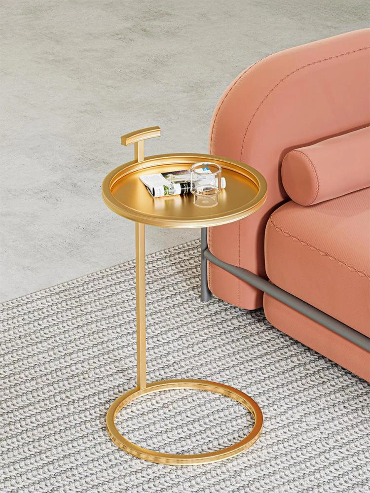 Net Red Sofa Small Side Table Small Apartment Home Living Room Light Luxury Simple Wrought Iron Round Small Coffee Table