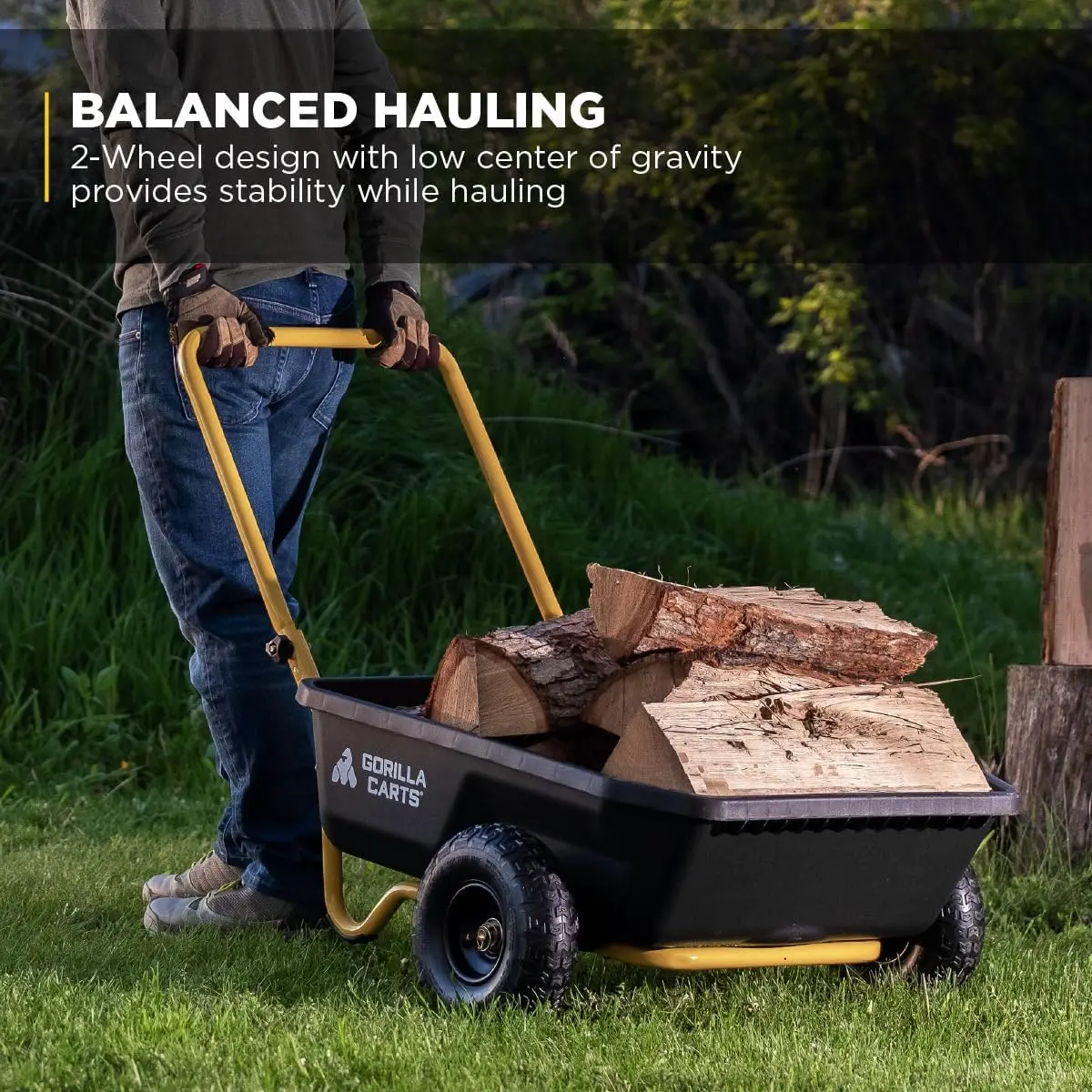 Carrinho de despejo para serviço pesado com sistema de liberação rápida, capacidade de 600 lb, pneus planos sem 10 polegadas para jardim e quintal