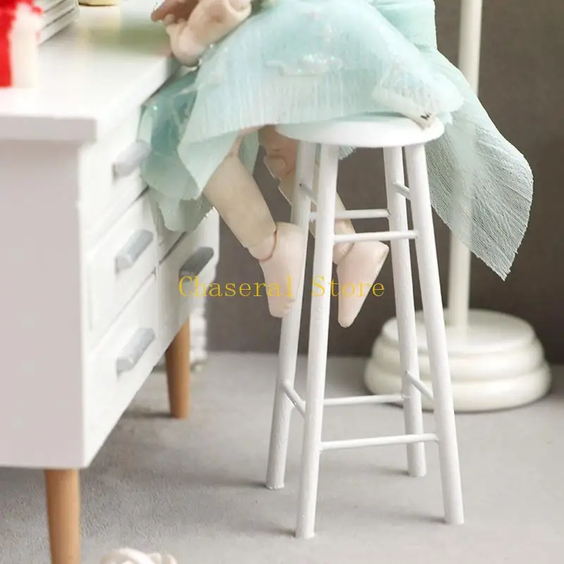 

E7CE Scaled Bar Stools for Doll House Model Furniture DIY for Play House Ornament Dec
