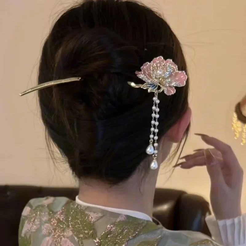 

Super Fairy Peony Fringed Hairpin, New Chinese High-end Hairpin Girl