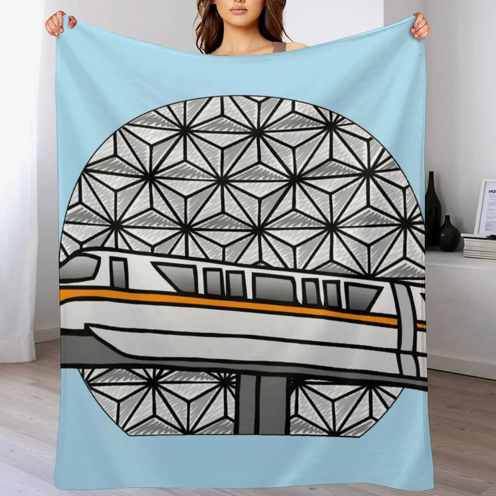 Travelling Monorail - Epcot Throw Blanket Soft Plush Plaid warm for winter Blankets