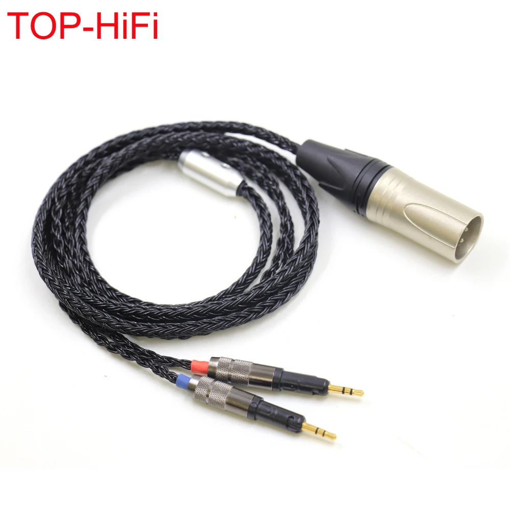 

HIFI Murky Black Xrl 6.35 2.5/4.4mm Stereo 16Cores Silver Plated R70X Headphone Upgrade Cable for ATH-R70X R70X R70X5 headphones