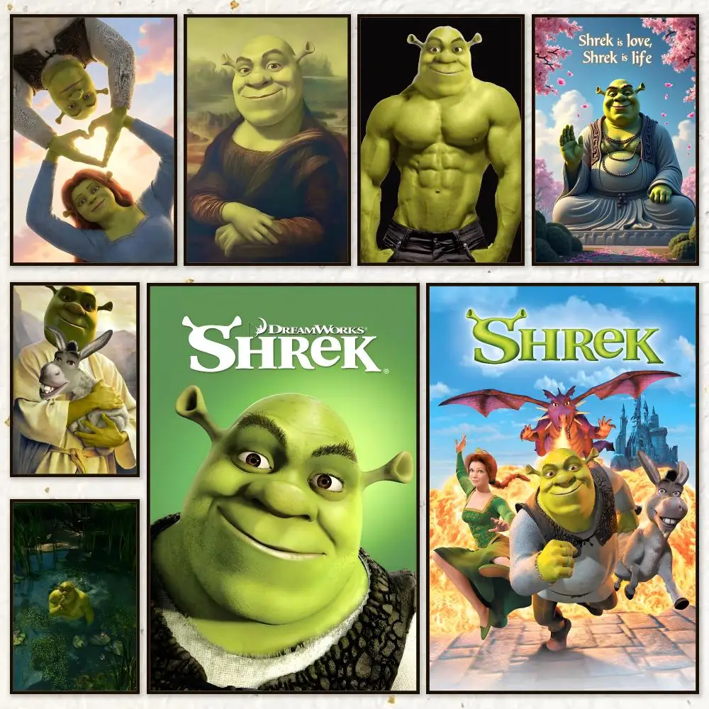 Art Modern Shreks Poster HD Waterproof Wall Art Posters Self Adhesive Bedroom Living Room Home Decor Gift