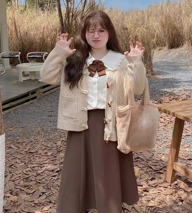 Large Size Women 2025 Spring Sweet Peter Pan Collar Long Sleeve Shirt Fashion Loose Versatile Age Reduction Jk Top Lolita