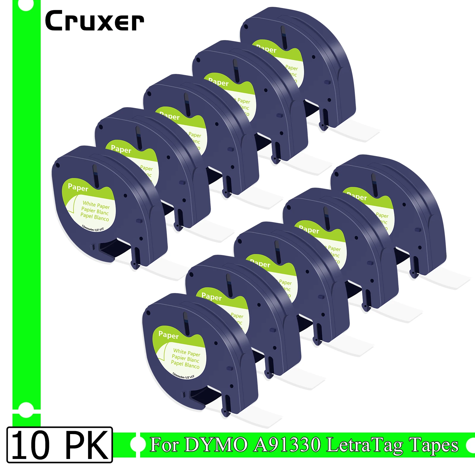 

3-10PCS 12mm LetraTag Label Tapes for Dymo A16952 A91330 A91331 Label Ribbon For DYMO LetraTag Plus LT100H QX50 Label Printer