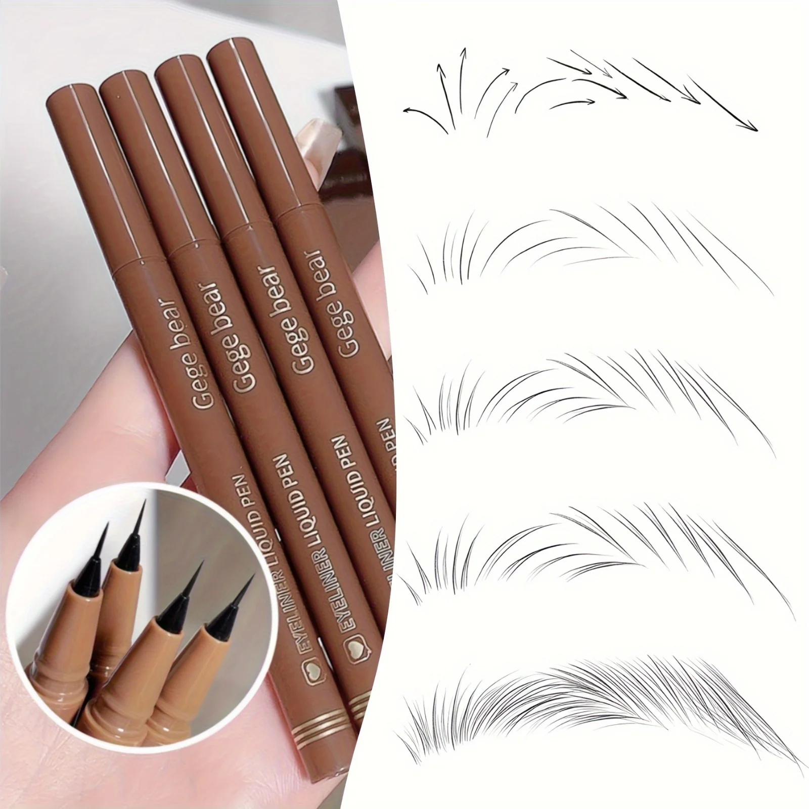

Waterproof Eyebrow Pencil - Ultra-Fine 1.5mm Tip, 24H Smudge-Proof, Natural Hair Strokes, Long-Lasting, Vegan & Cruelty-Free