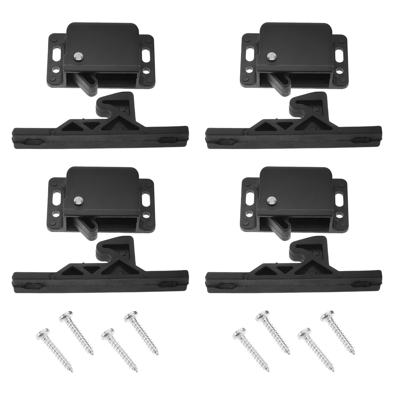 

4Set Rv Drawer Latches and Catches Push Button Lock for Motorhome Cabinet Drawer Replacement Stainless Screws Included