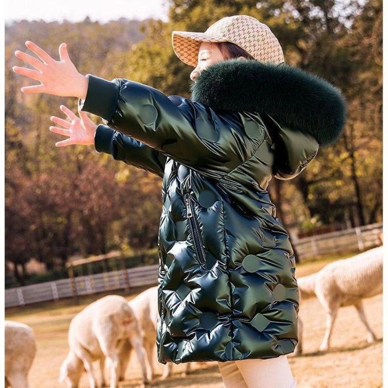 

Girls Coat Fashion Down Jackets for Girls Winter Thick Warm Parkas Snowsuit Cute Hooded Children's Outerwear 9 8 10 12 14 Years