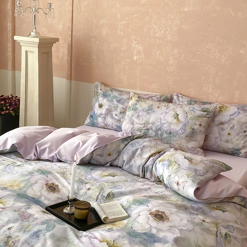 Svetanya 100s Egyptian Cotton Queen King RU Bedding Set Print Linens Sheet Pillowcase Quilt Cover Underwear