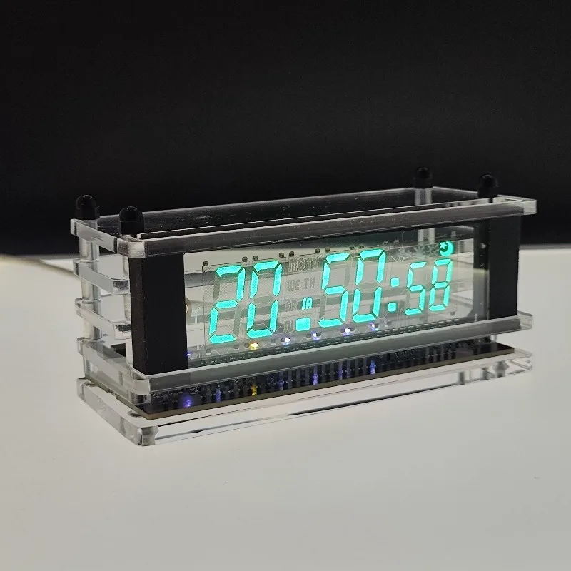 Electronic Table Clock Calendar Desk Clocks Fluorescence Digital Design Clock Office Desktop Decoration Silent Nixie Clocks