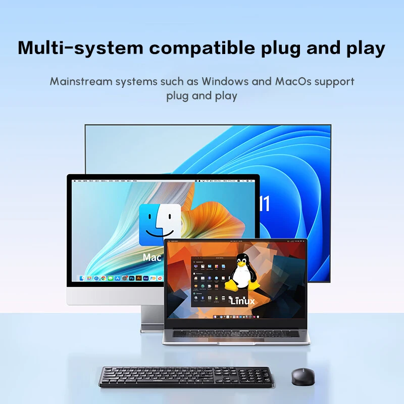 Windows용 UGREEN MK007 무선 키보드(마우스 포함), 2.4GHz 무선, 풀사이즈