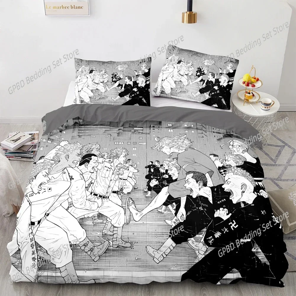 3D Print Tokyo Avengers Manjiro Sano Bedding Set Double Twin King Duvet Cover Comforter Pillowcase Boys Girls Adults Bedroom 3