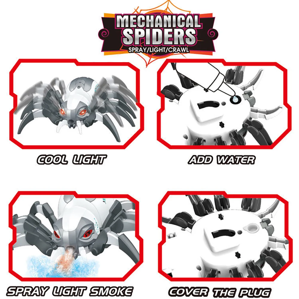 Simulación de Control remoto eléctrico Spray araña luz música Animal baile dinosaurio mecánico niños inalámbrico RC mascota juguete para regalo