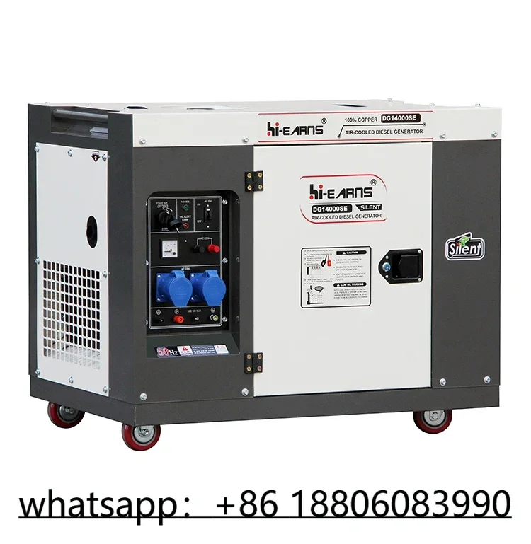 hiearns air-cooled single cylinder 8KW 10KW 12KW 15KVA portable Soundproof die·sel generator