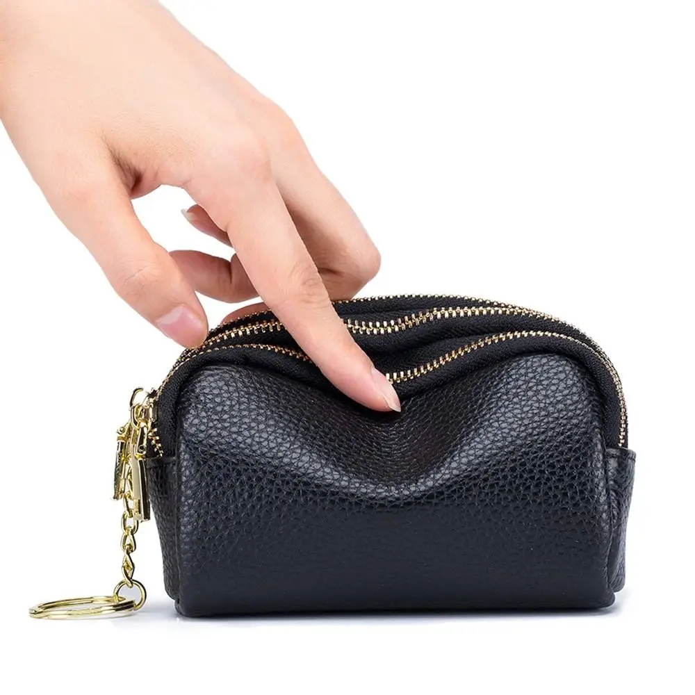 Genuine Leather Mini Pocket Zipper Small Money Bag Female Wallet Women Wallet Purse Short Card Coin Key Holder Change Pouch