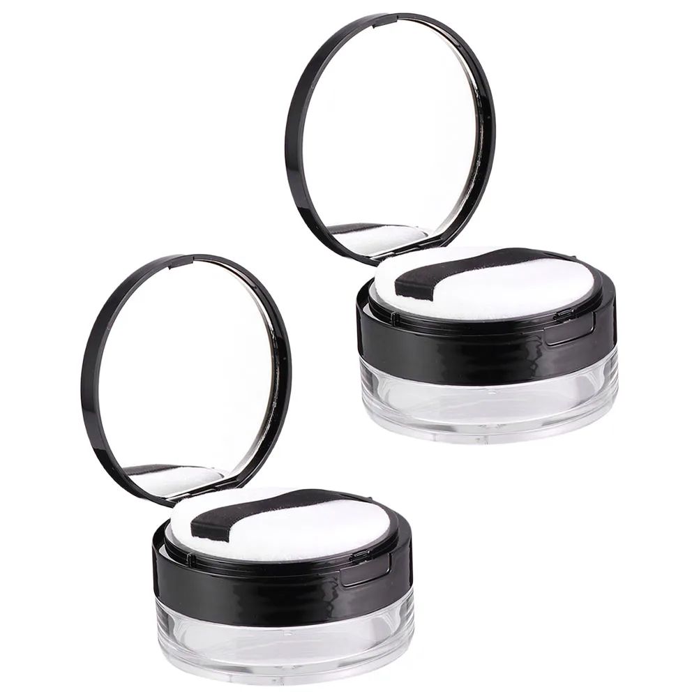 

2set 2Sets Plastic Loose Powder Box Case Leakproof Makeup Organizer Compact Sub Container For Travel Durable