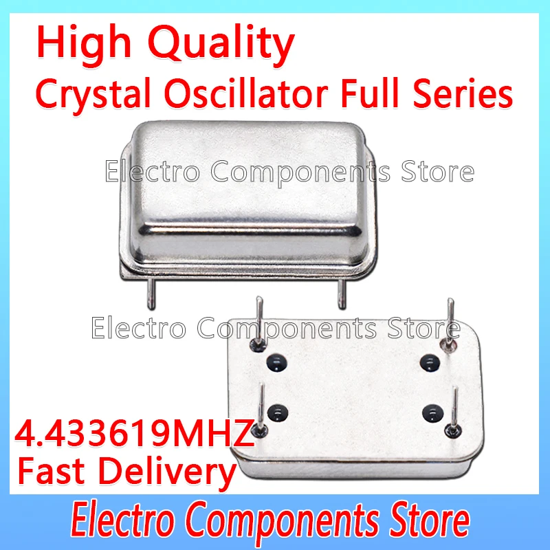 2PCS 4.433619MHz 4.433619M Active Crystal Oscillator OSC In-line DIP-4 Rectangular Clock Vibration Full Size 4Pin 3.3V 5V DIP14