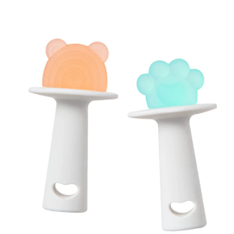 Newsun Babi Hand-held Bear Children Sensory Teetthing Toy Child Chewing Toy Newborn Baby Silicone Teether