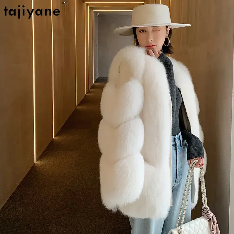 

Tajiyane Real Fox Fur Coat Women Luxury Winter 2023 Mid-length Fur Coats for Women Warm Fur Jackets Korean Fashion Women Jacket