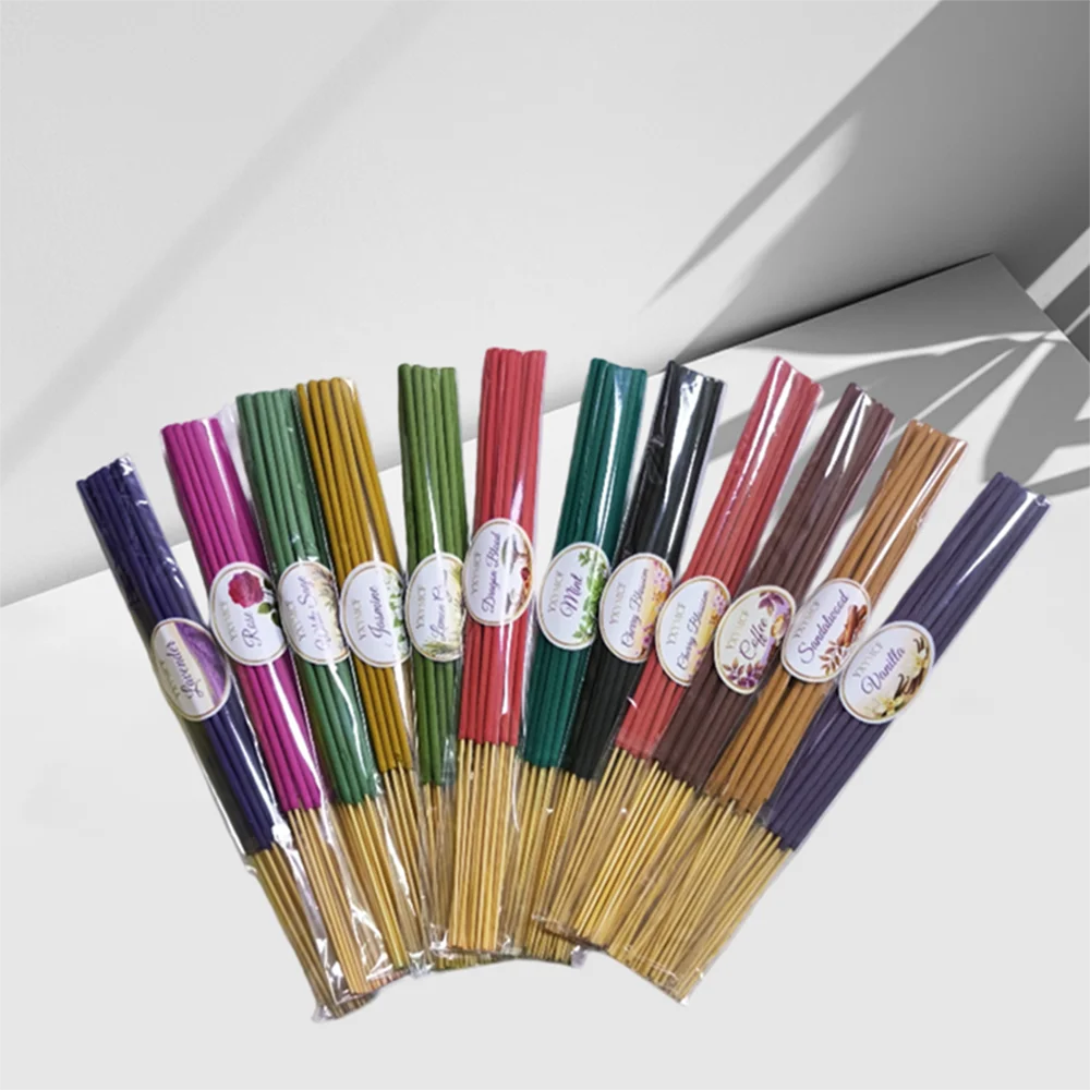 15x4 Pieces/lot Natural White Sage Incense Sticks 22cm Home Scents Lavender Sandalwood Lemon Grass Yoga Meditation Stick Incense