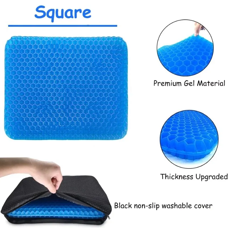 Summer Gel Seat Cushion Breathable Honeycomb Design For Pressure Relief Back Tailbone Pain Home Office Chair Cars Wheelchair