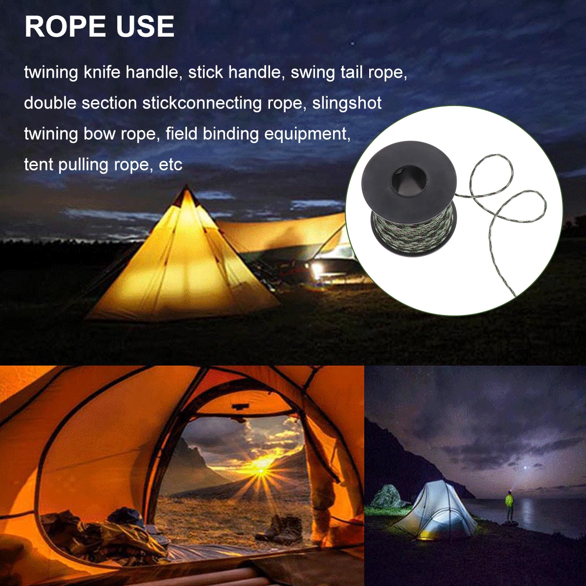 

31M 2.1mm Outdoor Use Reflective Rope Tent Fixed Rope Bright Color Clothesline Rope for Hiking Camping (Green)