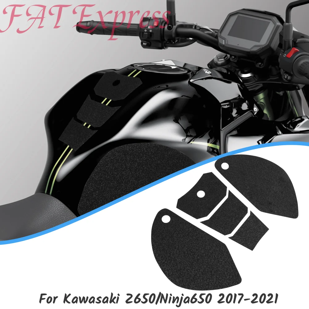 

Z650 Накладка на бак бензобака Тяговые накладки для Kawasaki Z 650 Ninja650 2017-2021 Боковые наклейки на топливный бак Наколенники Защитная наклейка