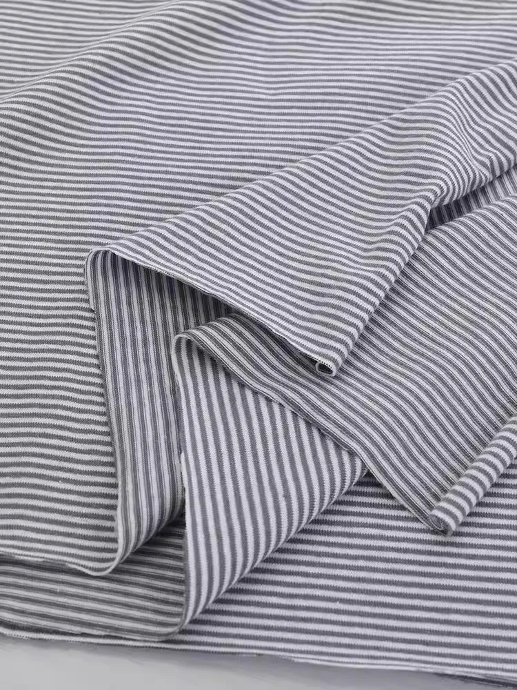 wide 1mm stripe 100% cotton knitting elastic fabric DIY sewing clothing cloth 165cm wide 100% tissu hometextile tela sewing