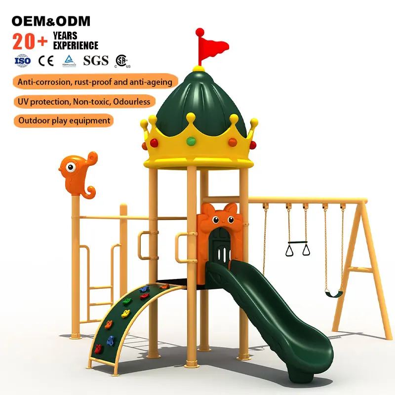 

High Grade Custom Made Fortress Outdoor Recreation Gear Children Slide Swing Integrated Unit