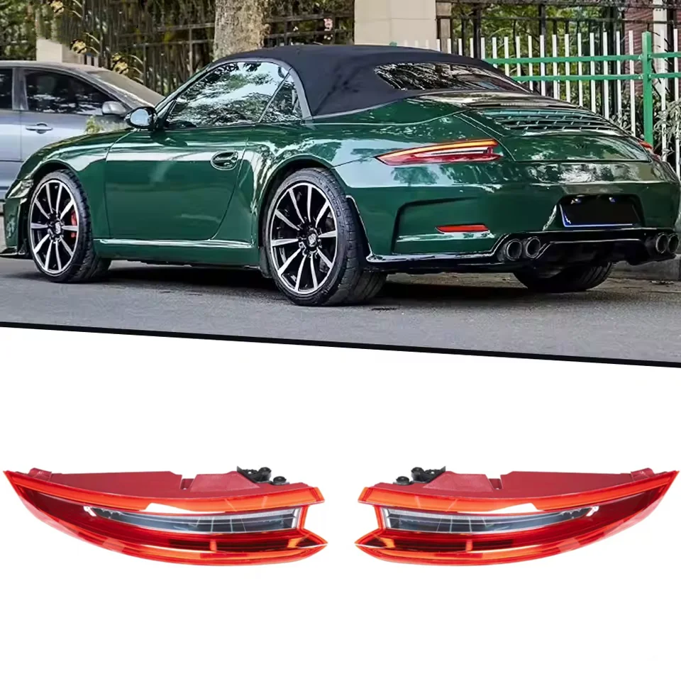 Pair LED Red Tail Light Assembly For Porsche 911.2 2017 2018 2019 Taillight Driving Turn Signal Brake Light Rear Lamp