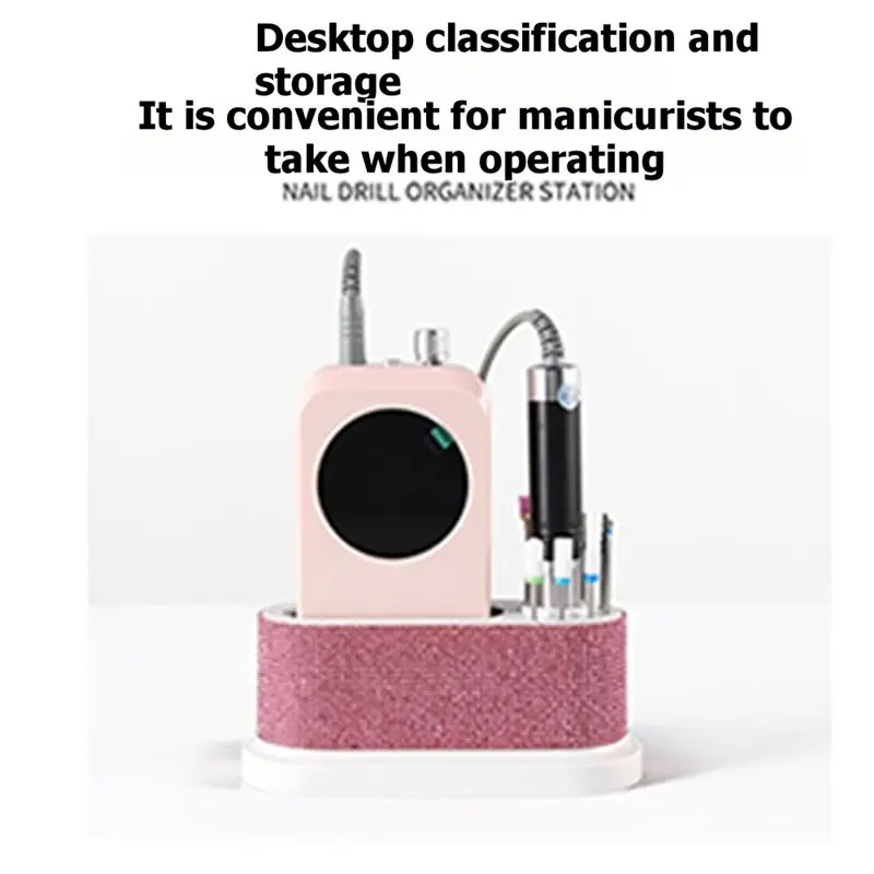Nail Drill Machine Holder With Rhinestones 8 Holes Nail Drill Bit Holder Nail Efile Stand And Organizer Box Case