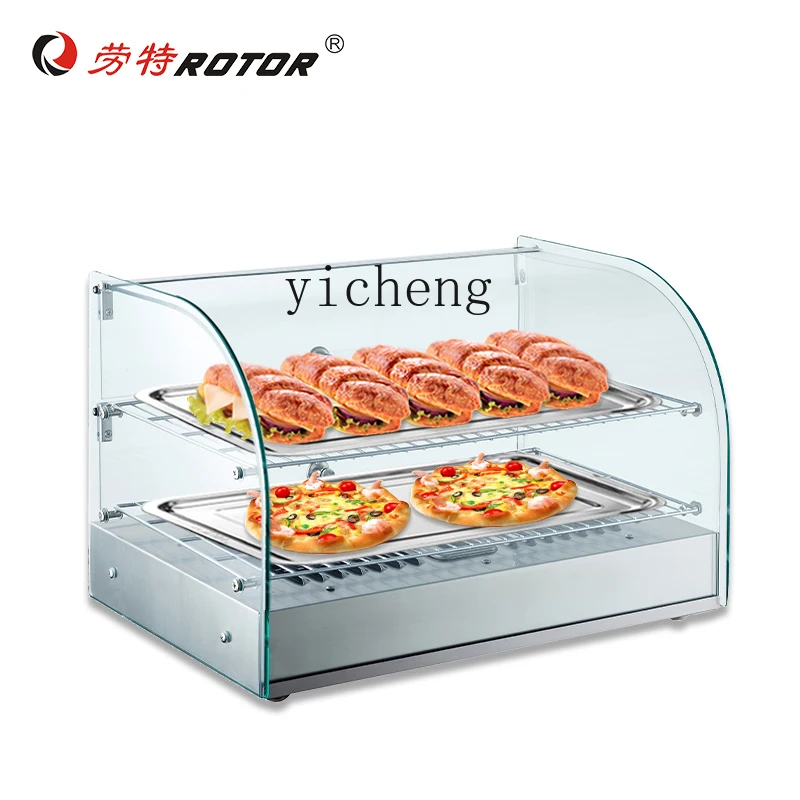 ZK glass display deli cabinet egg tart burger fried chicken fried food curved small desktop insulation cabinet