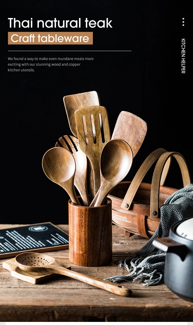 Acquista 9 pezzi Cucchiai di legno per cucinare, utensili di legno per cucinare con portautensili, set di utensili da cucina in legno di teak in Italia a partire da 60 Acquista 9 pezzi Cucchiai di legno per cucinare, utensili di legno per cucinare con portautensili, set di utensili da cucina in legno di teak in Italia a partire da 60